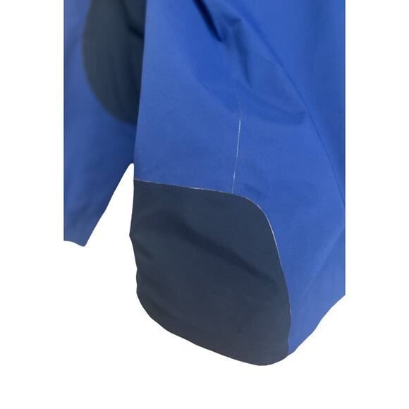 Patagonia Rain Jacket Mens Size Medium Hooded Elbow Patches Blue Full Zip EUC - Picture 8 of 11